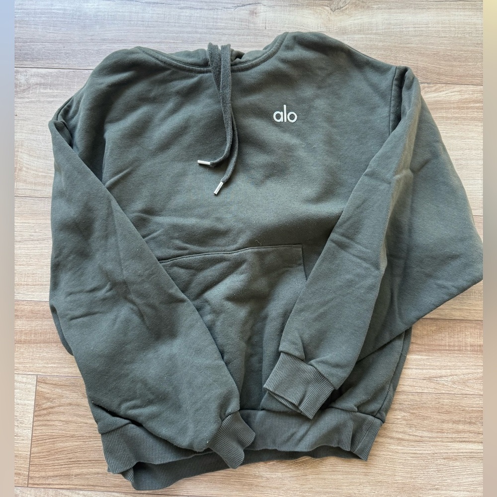 ALO Yoga Army Green Hoodie Sweater Sz XS